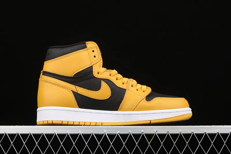 All categories Air Jordan Jordan series basketball shoes Air Jordan 1 High L version Air Jordan 1 High OG "Pollen" AJ1 Joe 1 black and yellow 555088-701